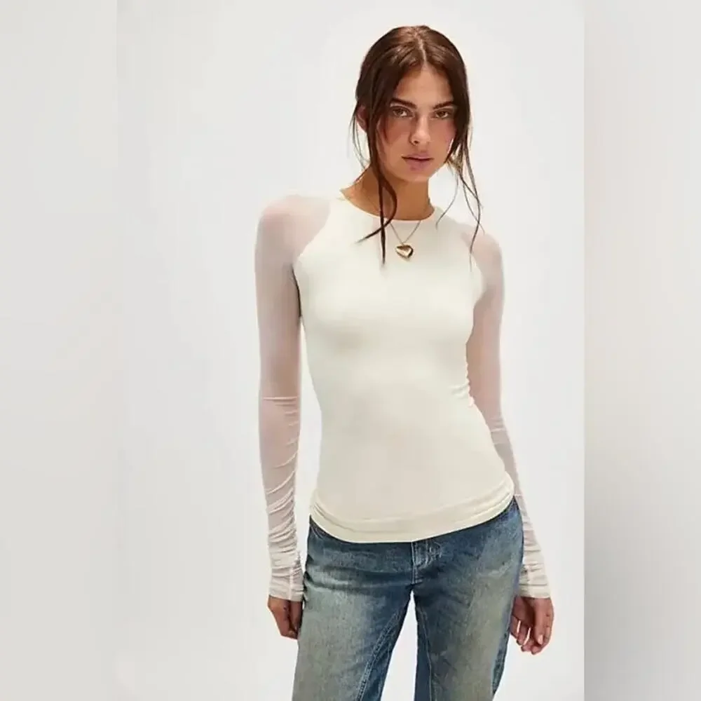 Free People Scrunch Sleeve Seamless Size Extra Small / Small
